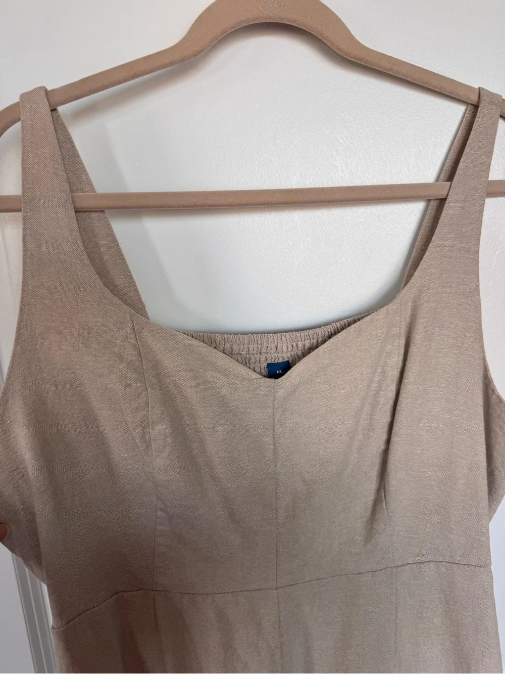 Old Navy Beige linen Midi Dress - Picture 2 of 5